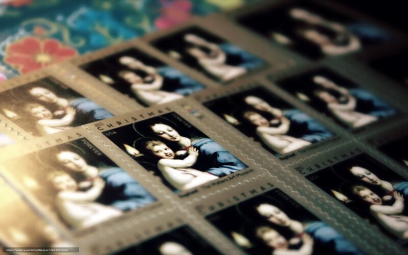 Christmas stamps with religious art