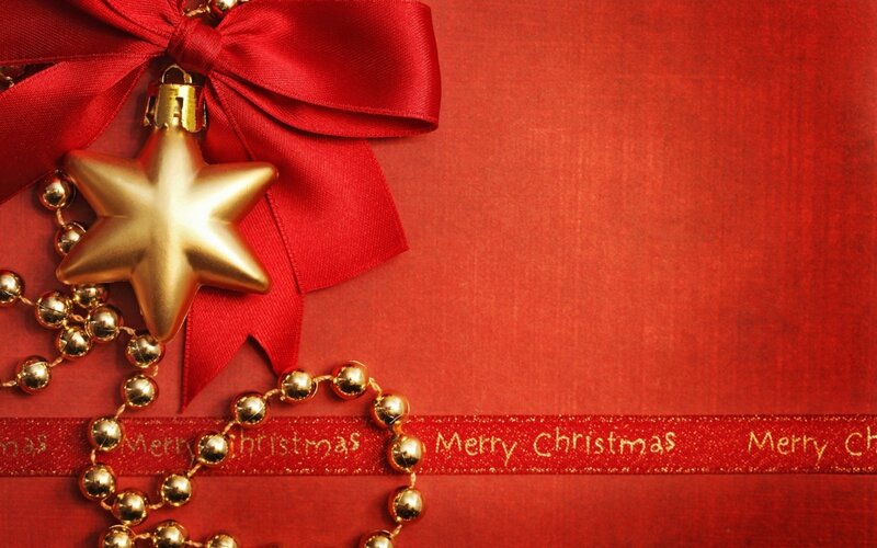 Christmas star and ribbon