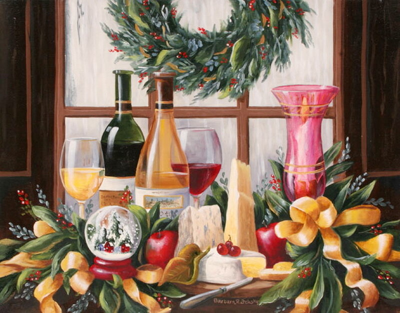 Christmas Still Life Painting
