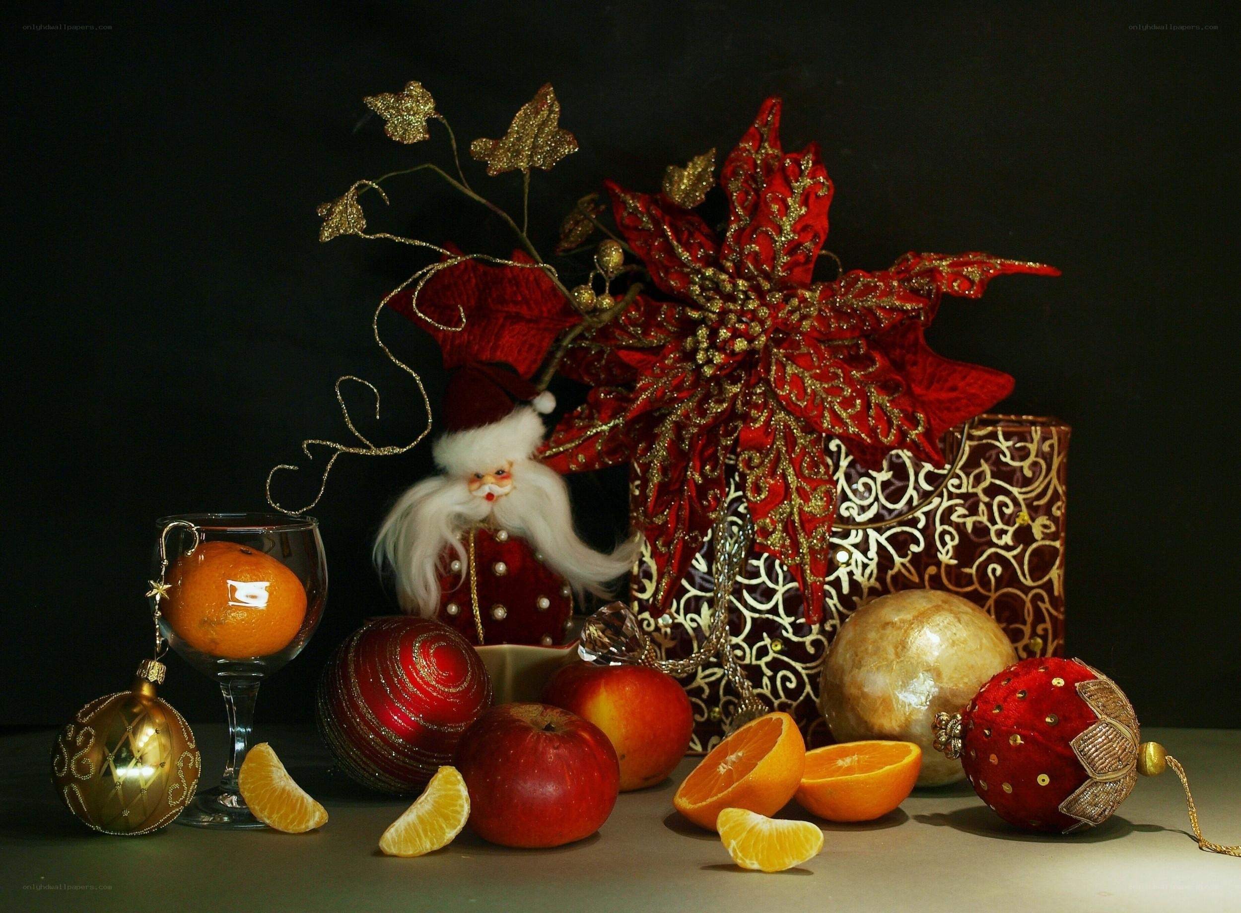 Christmas still life with ornaments