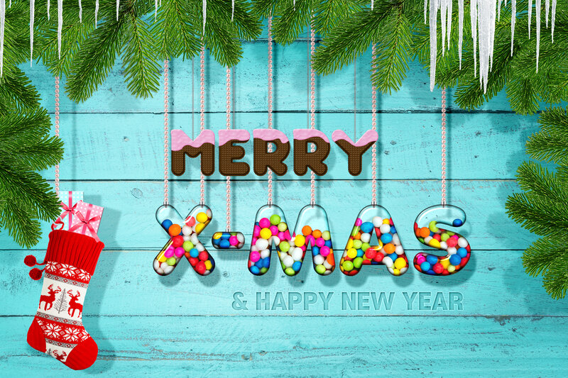 Christmas Stocking and Candy Letters