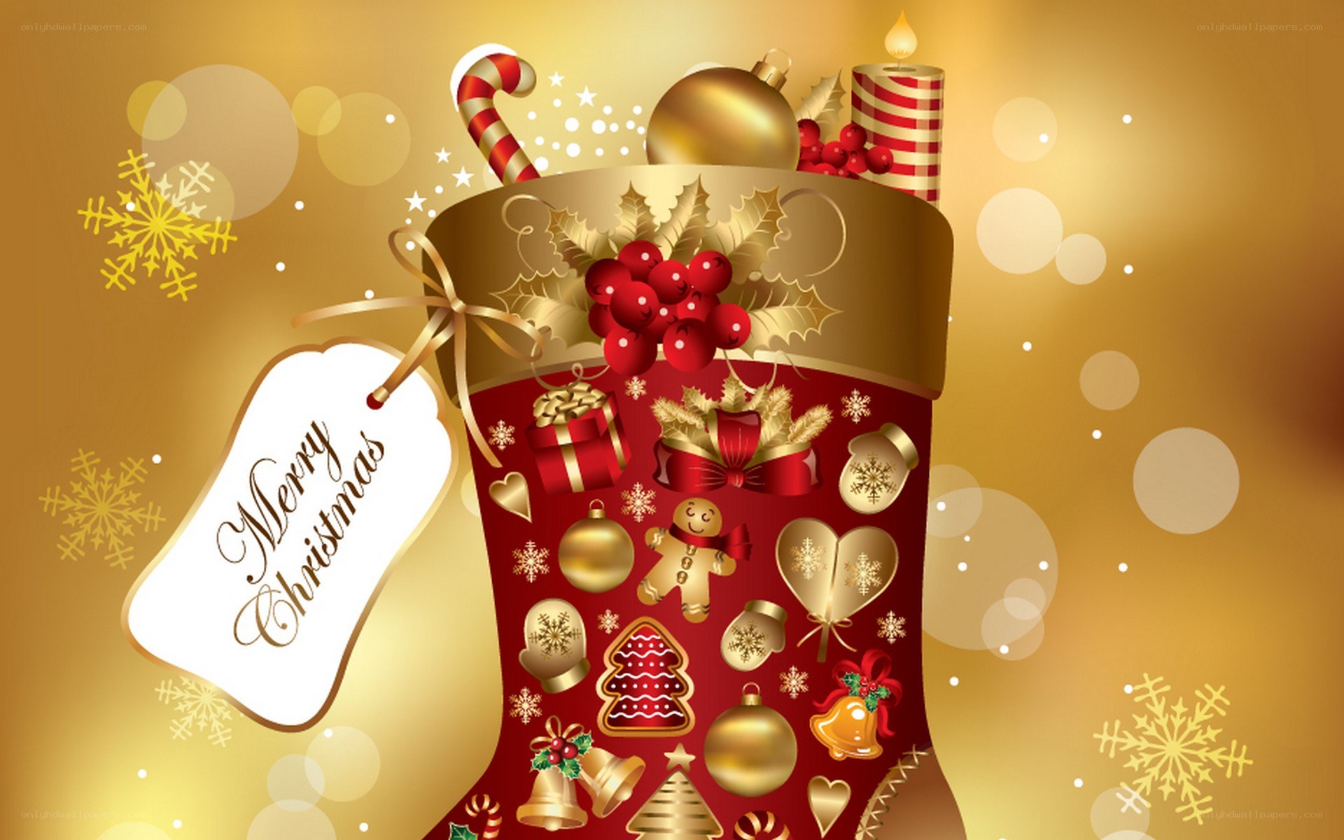 Christmas stocking with gifts