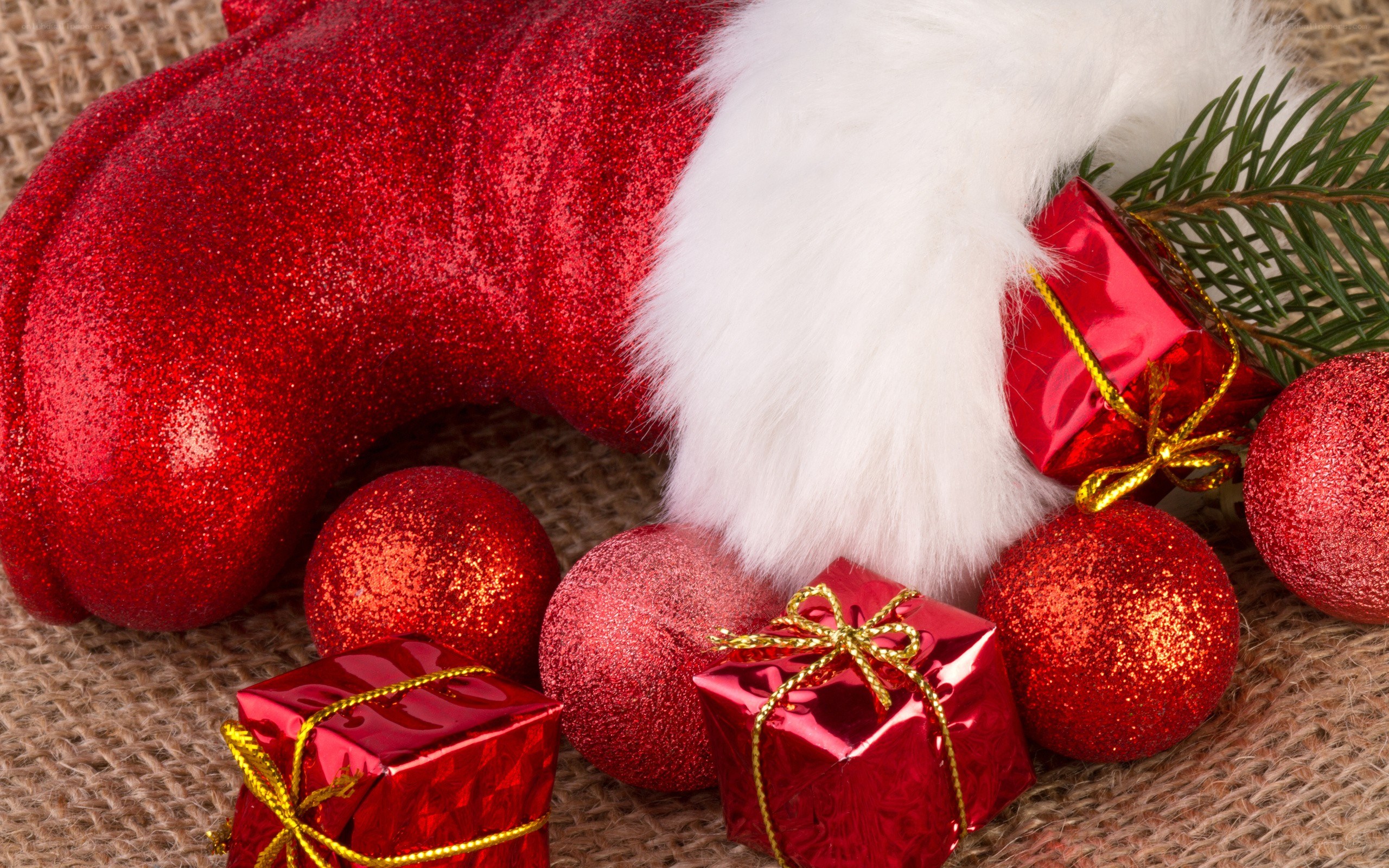 Christmas stocking with gifts