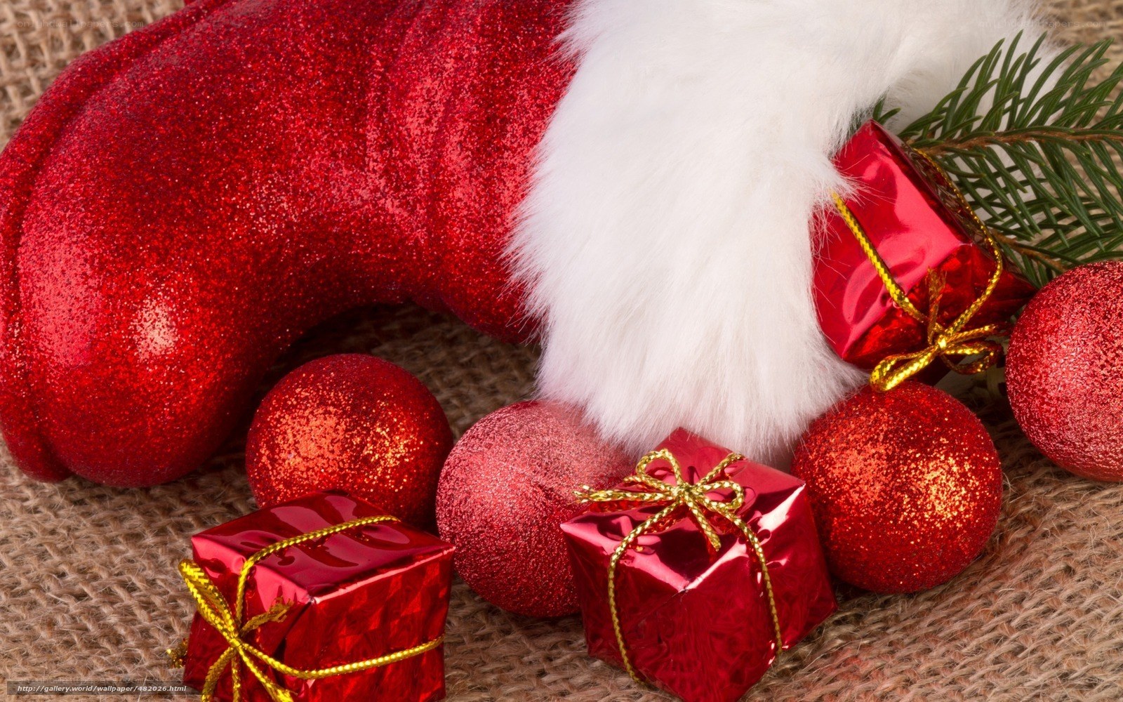 Christmas stocking with gifts
