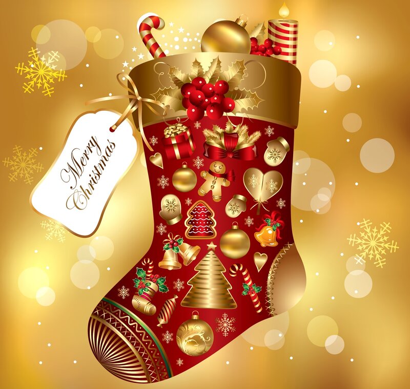 Christmas Stocking with Ornaments