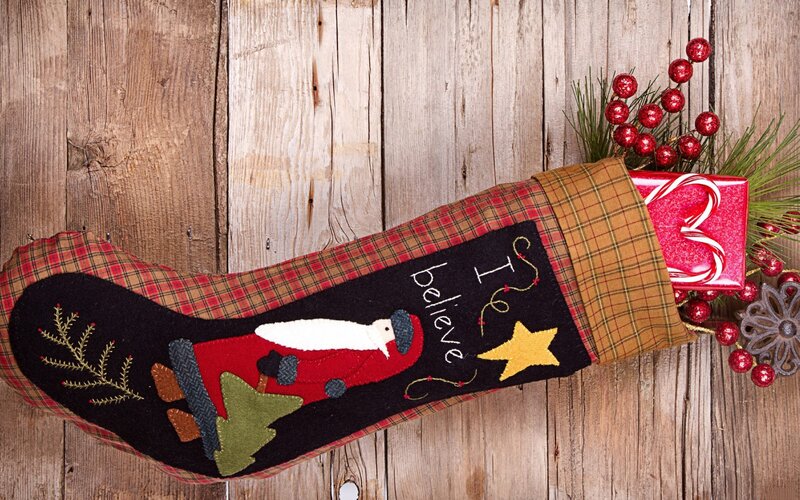 Christmas stocking with Santa