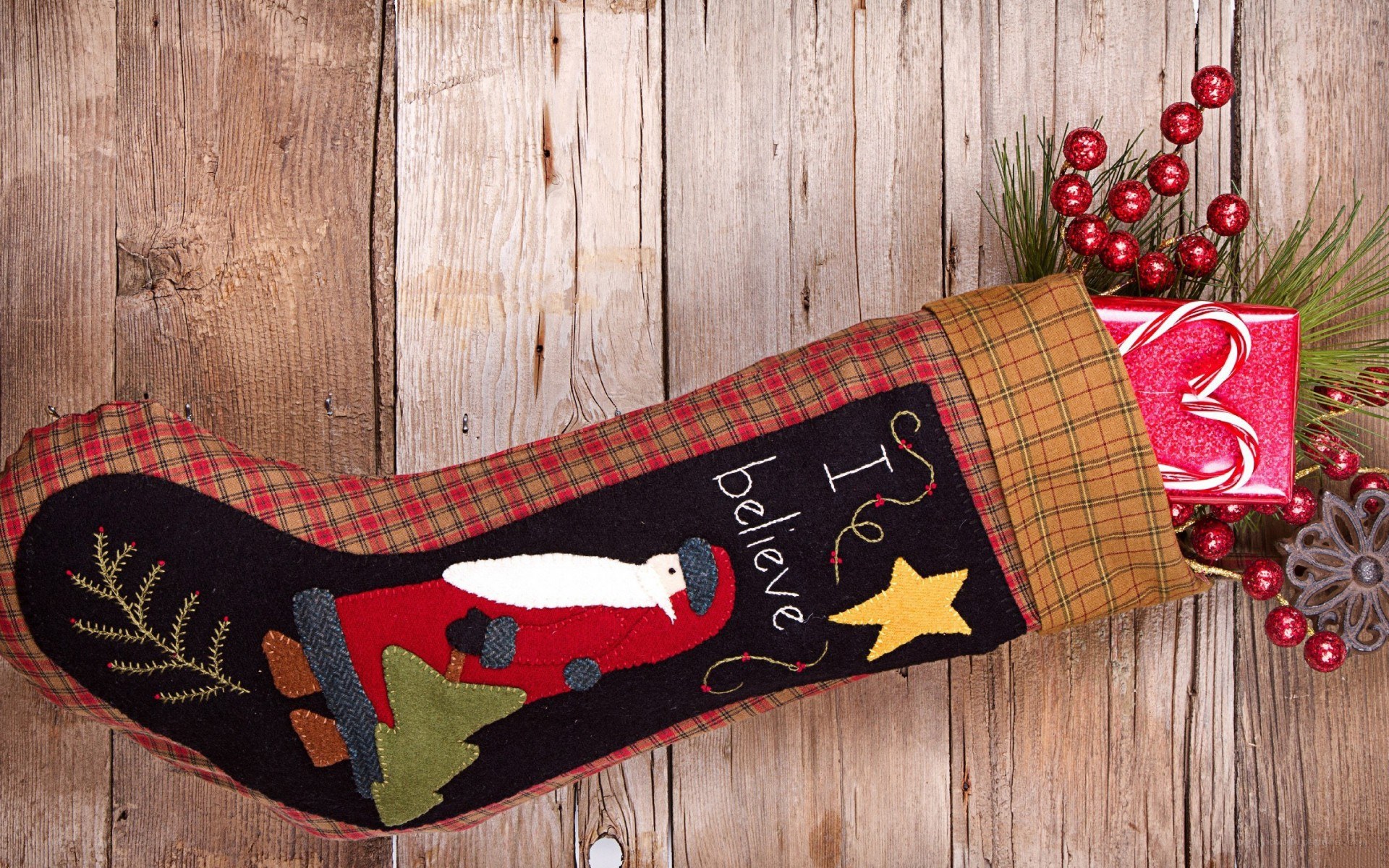 Christmas stocking with Santa