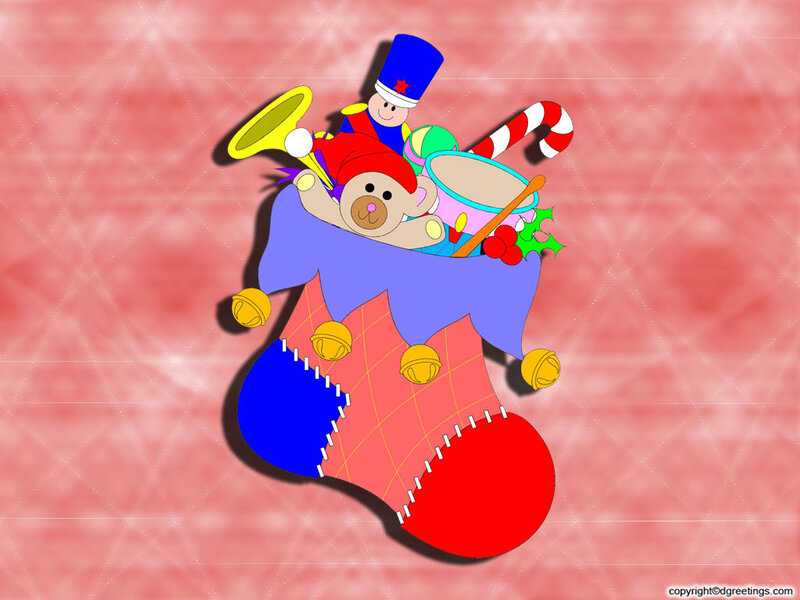 Christmas stocking with toys