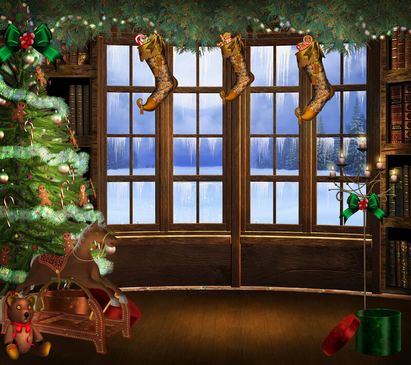Christmas Stockings by Window