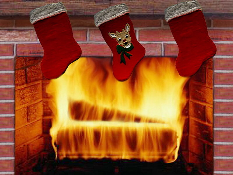 Christmas Stockings over Fire