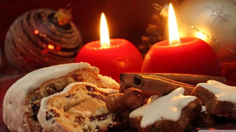 Christmas Stollen Cake — Red, Festive, Winter, Photograph