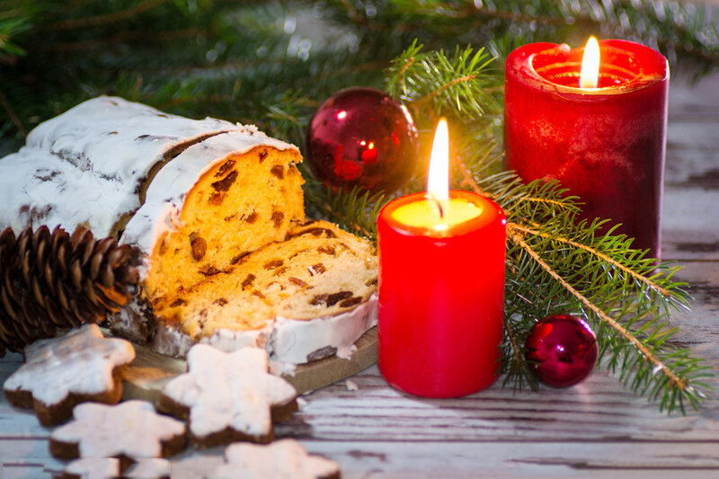 Christmas Stollen Cake — Red, Festive, Winter