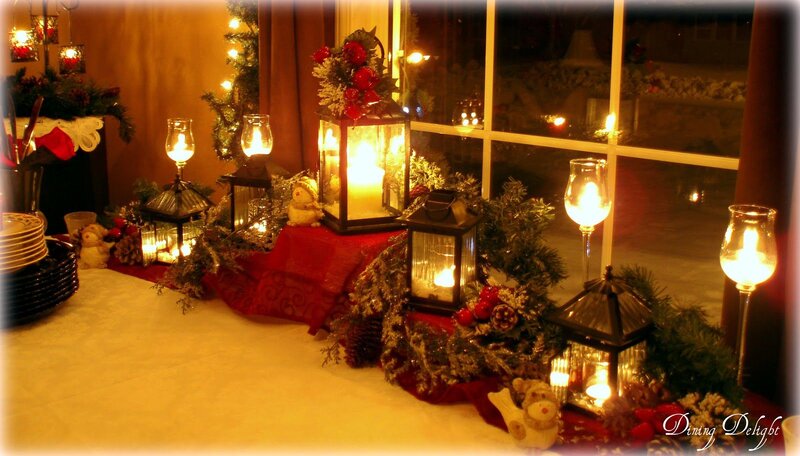 Christmas Table Centerpiece — Red, Cozy