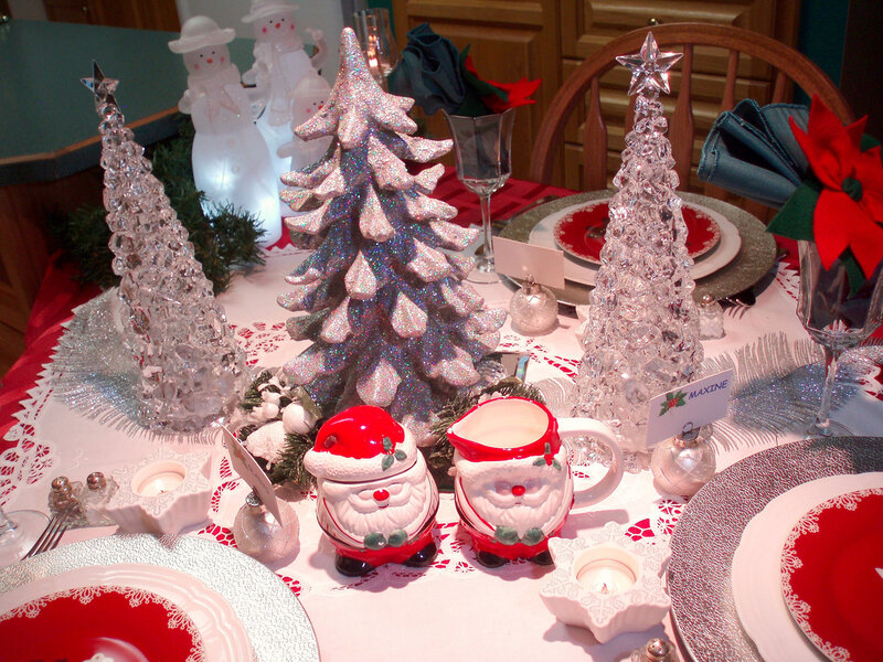 Christmas Table Setting — Red, Festive, Winter, Photograph