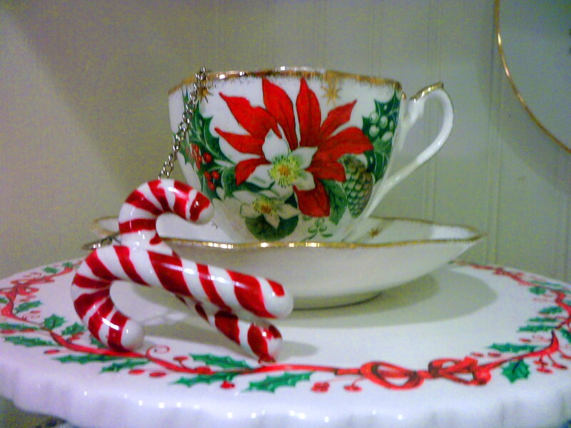 Christmas Tea Cup and Saucer