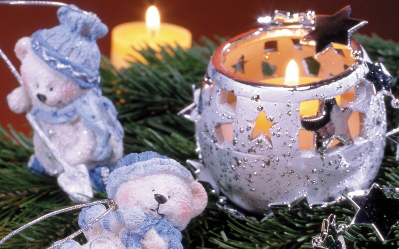 Christmas teddy bear ornaments