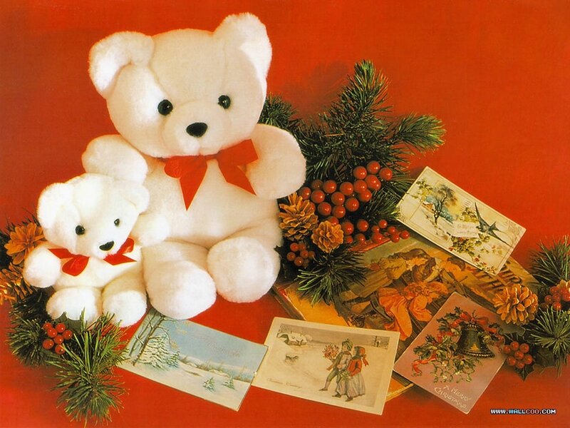 Christmas teddy bears and cards