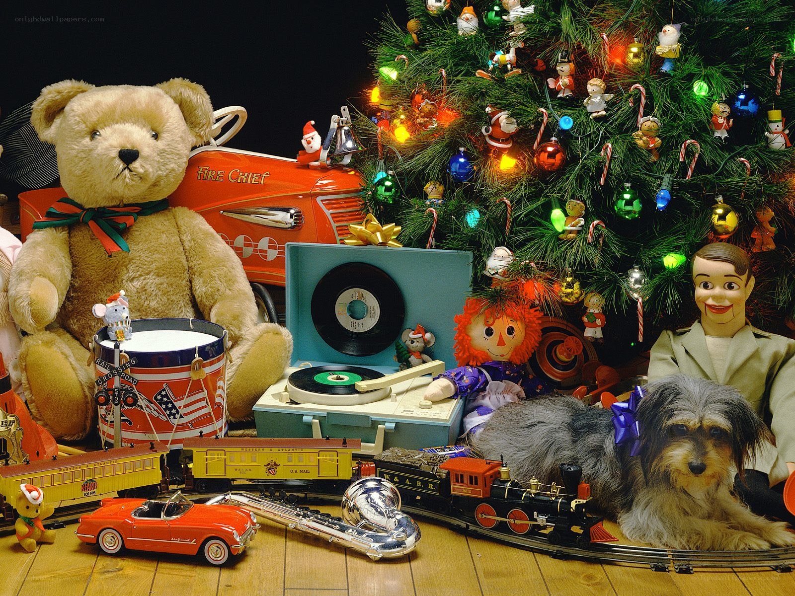 Christmas toys and decorations