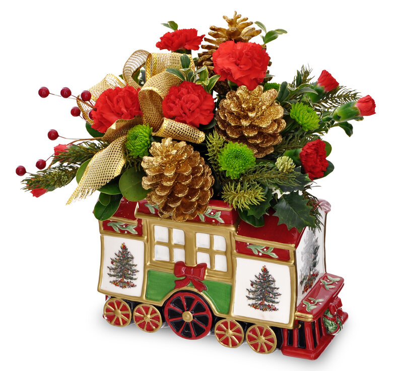 Christmas Train Flower Arrangement