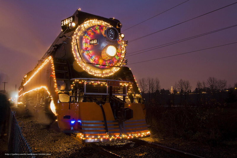 Christmas train with lights
