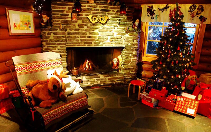 Christmas Tree and Fireplace — Brown, Cozy