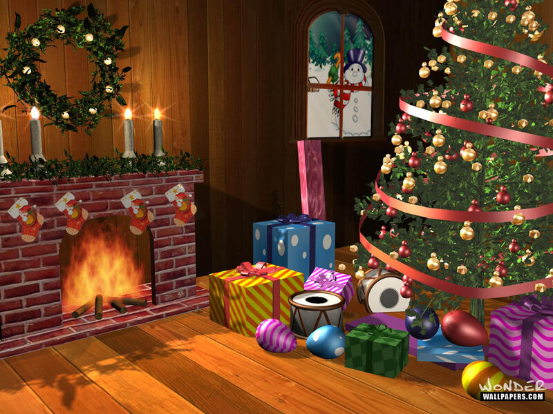 Christmas Tree and Gifts — Green, Festive, Winter, 3d Render