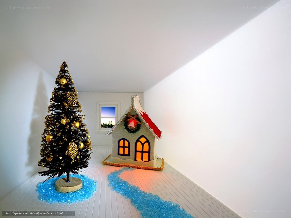 Christmas tree and house display