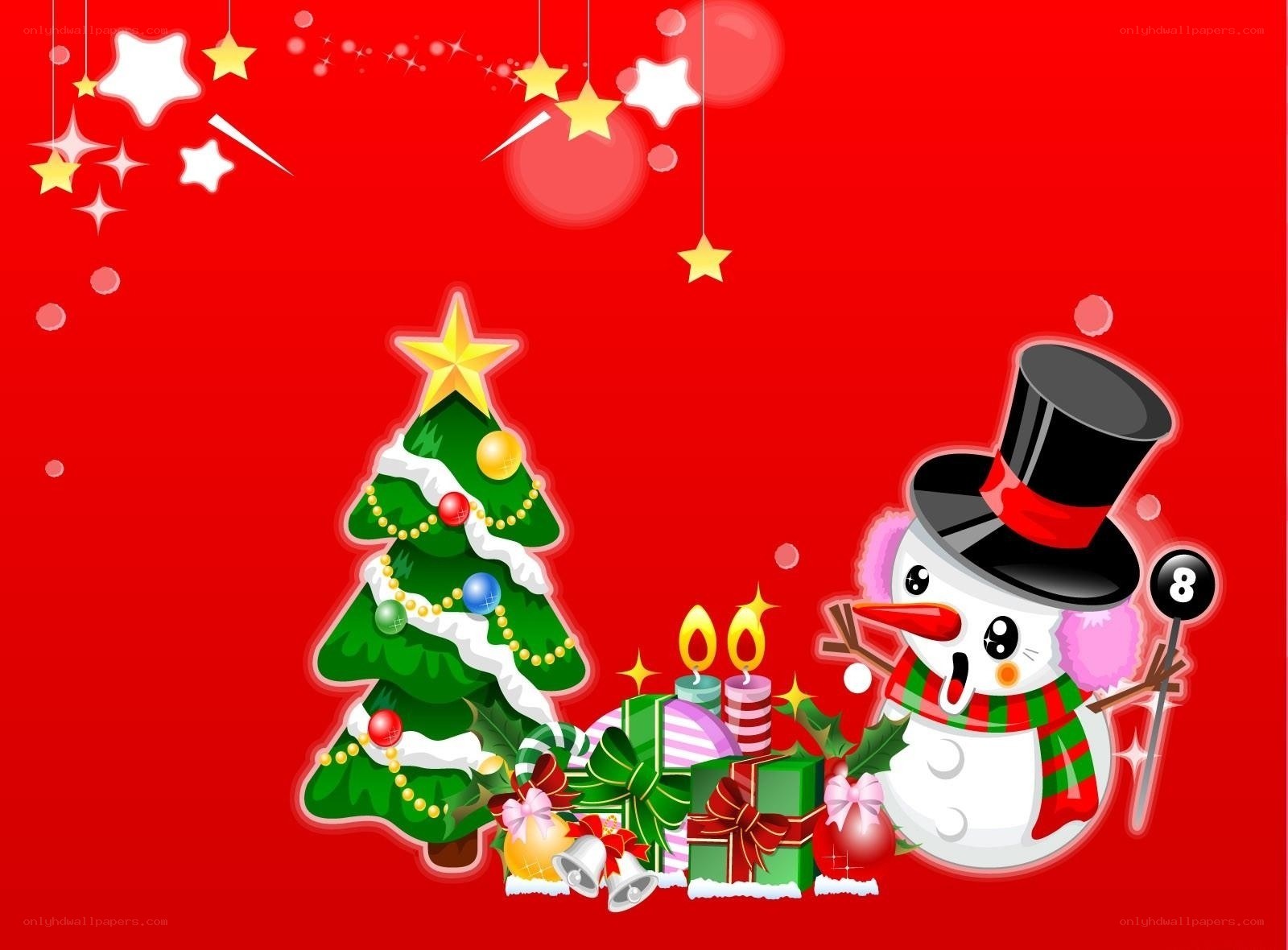 Christmas tree and snowman