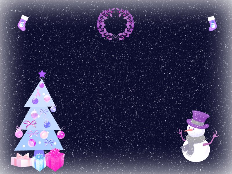 Christmas Tree and Snowman — Purple