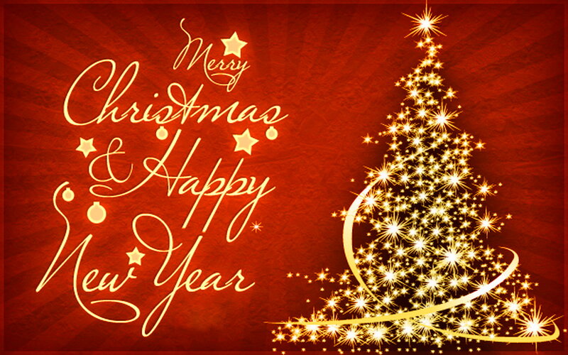 Christmas Tree and Text — Red