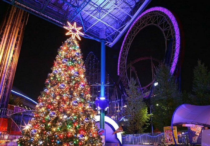 Christmas Tree at Amusement Park — Purple