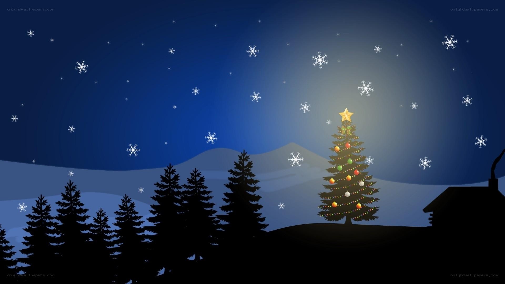 Christmas tree at night