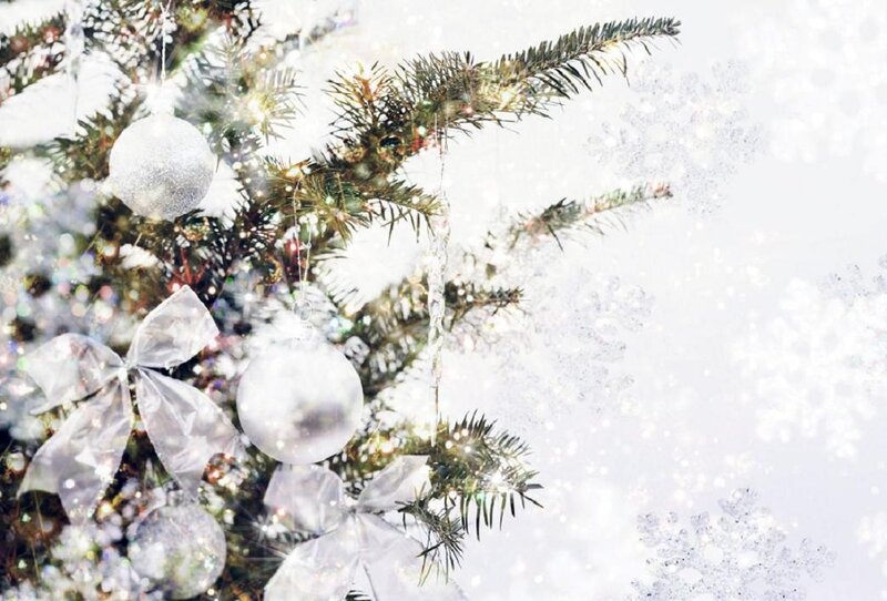 Christmas Tree Branch — White, Festive