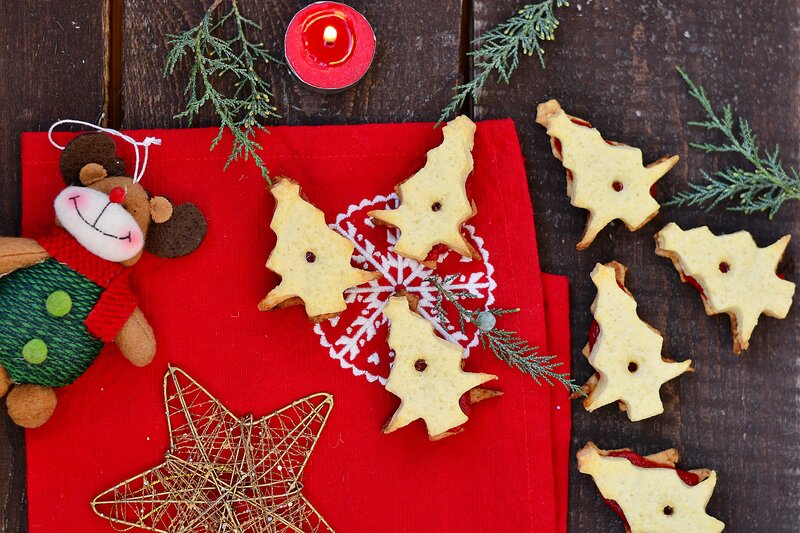 Christmas Tree Cookies — Red