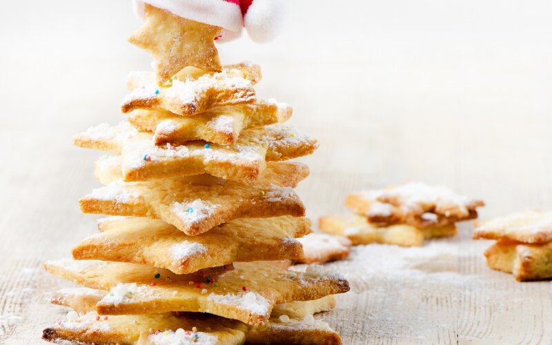 Christmas Tree Cookies — White, Festive