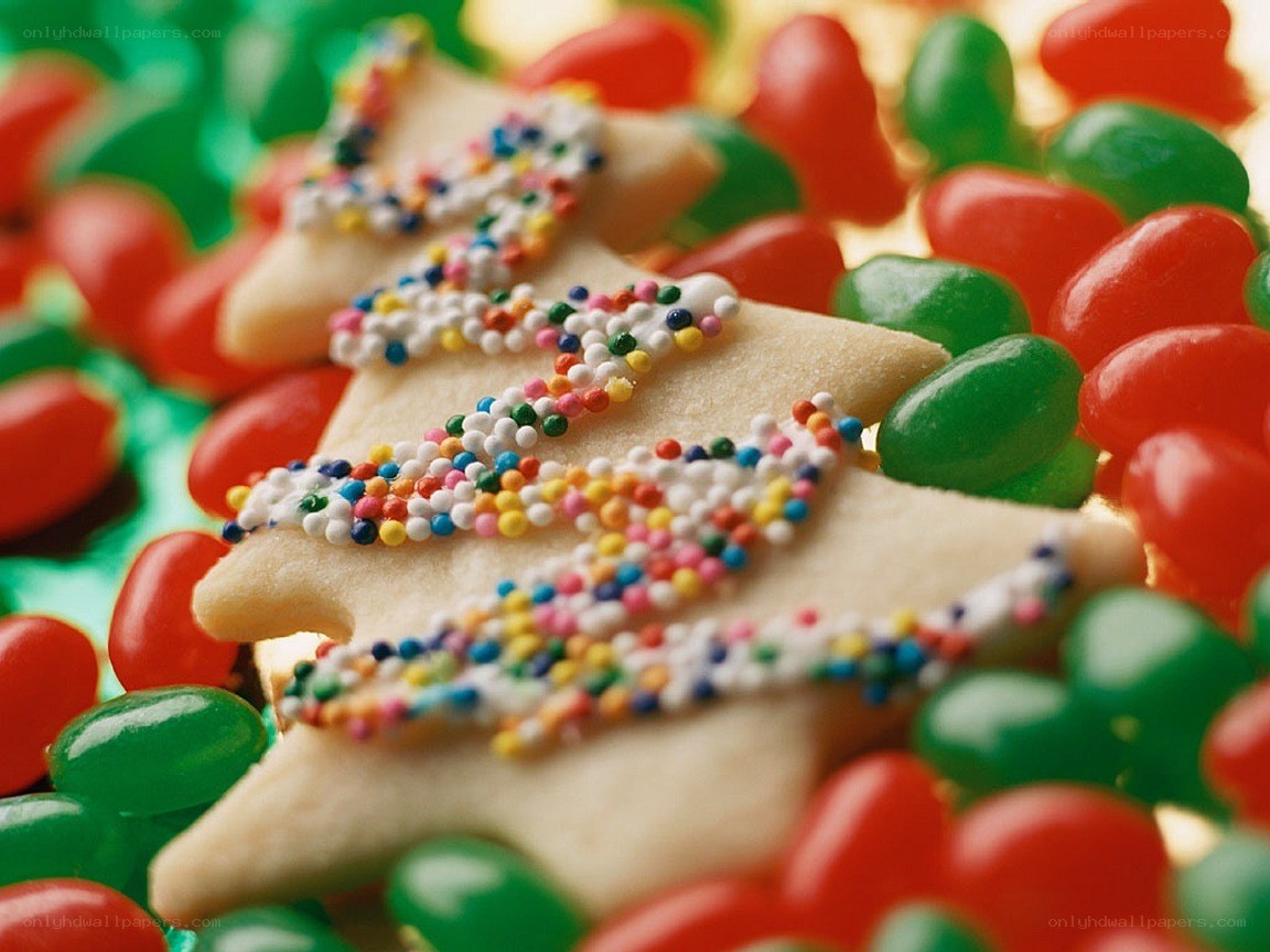 Christmas tree cookies with sprinkles
