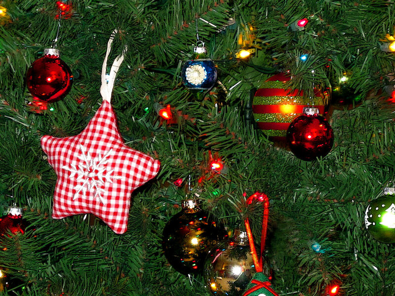 Christmas Tree Decorations — Green, Festive, Winter, Photograph
