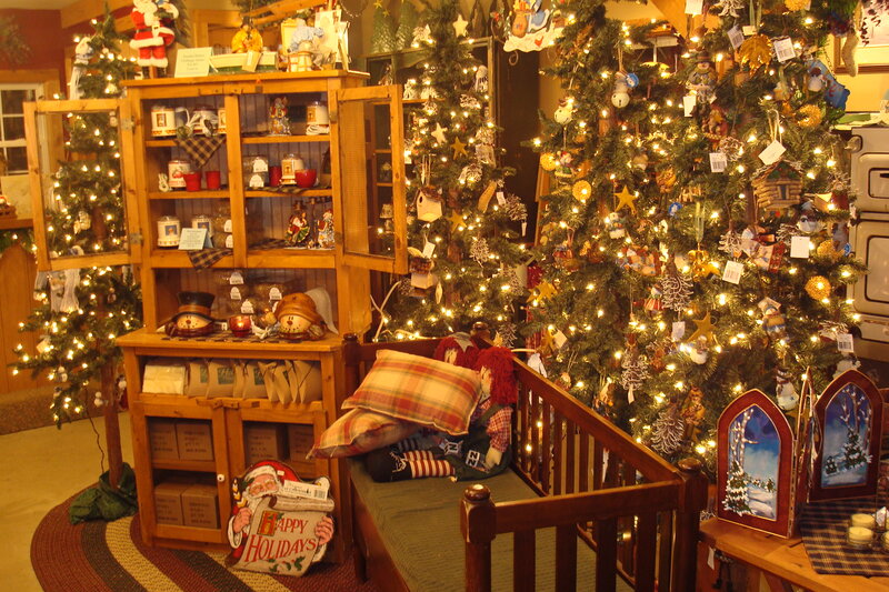 Christmas Tree Display — Green, Festive, Winter, Photograph