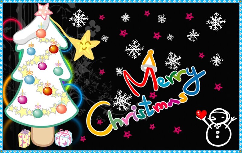 Christmas Tree Illustration — Black