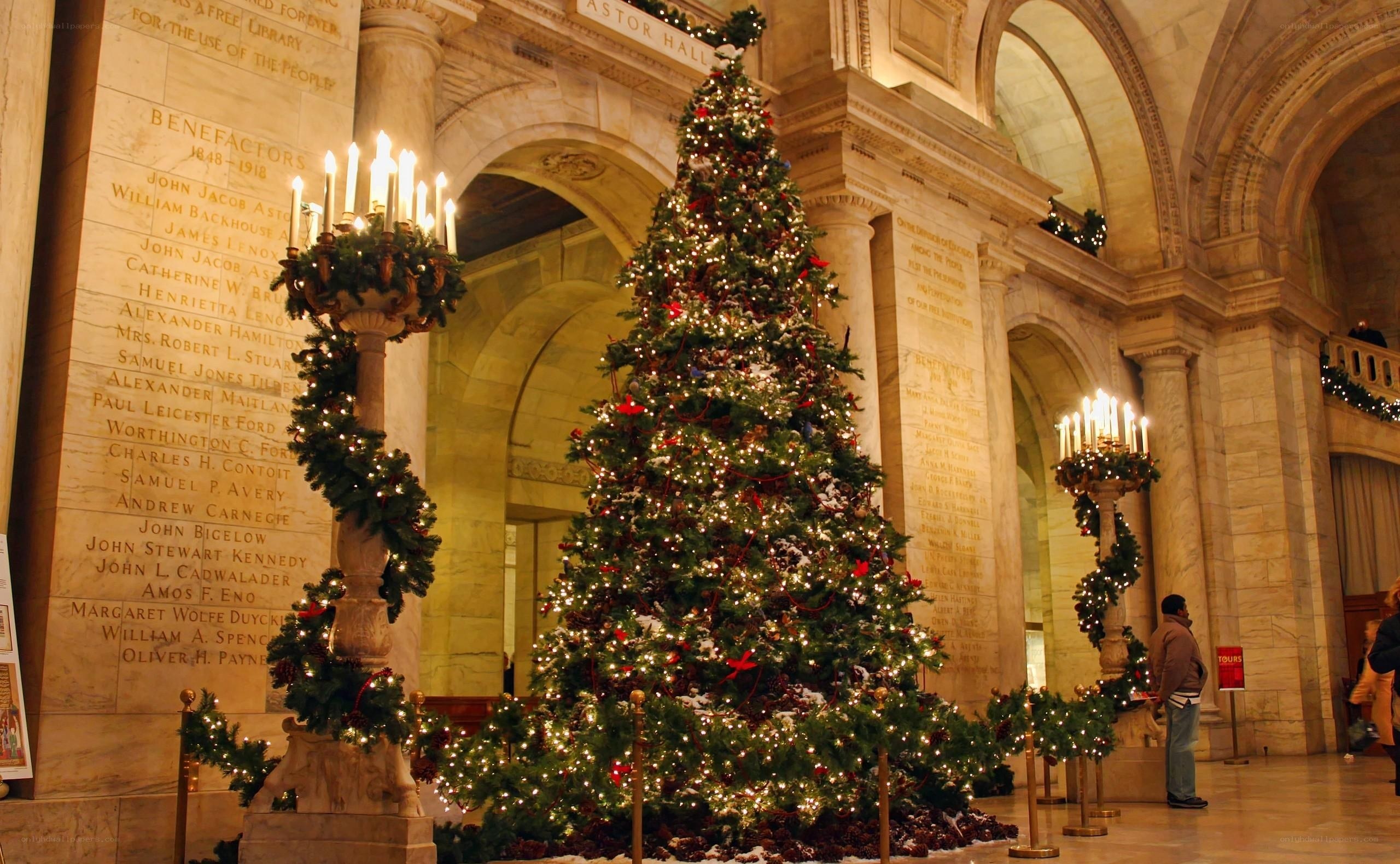 Christmas tree in a grand hall