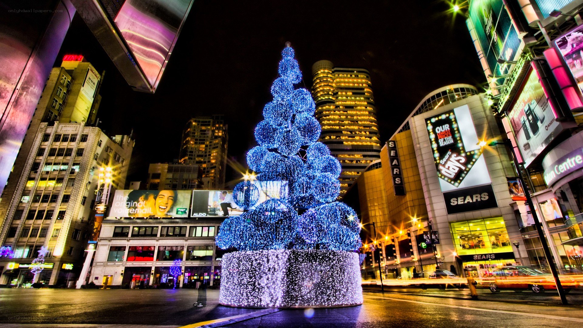 Christmas tree in city square