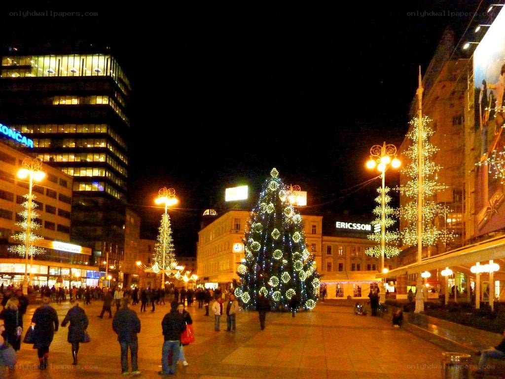 Christmas tree in city square
