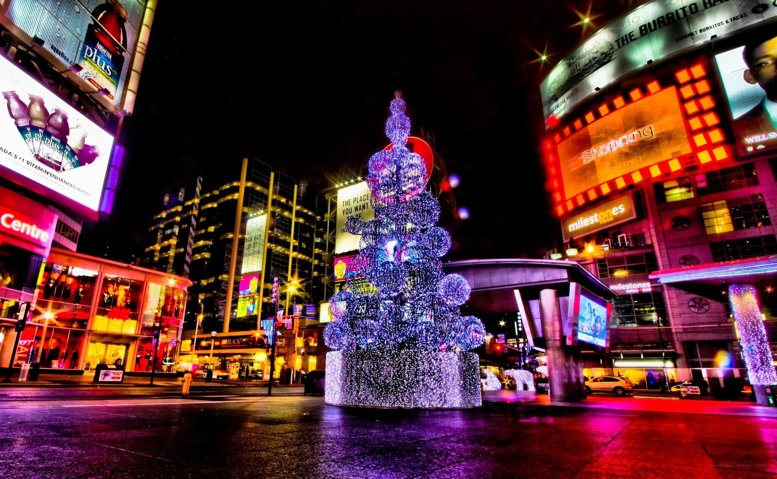 Christmas tree in city square