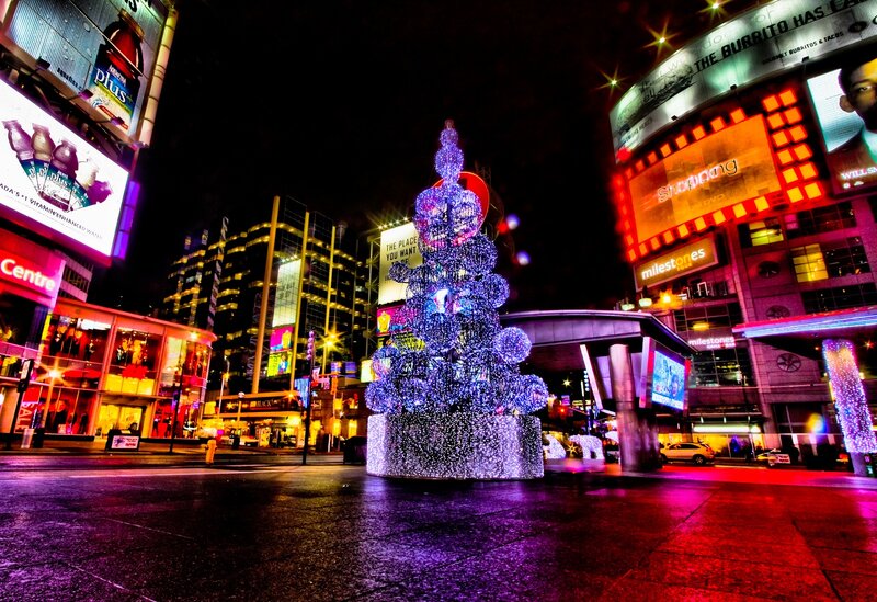 Christmas tree in city square
