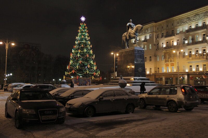 Christmas tree in city square