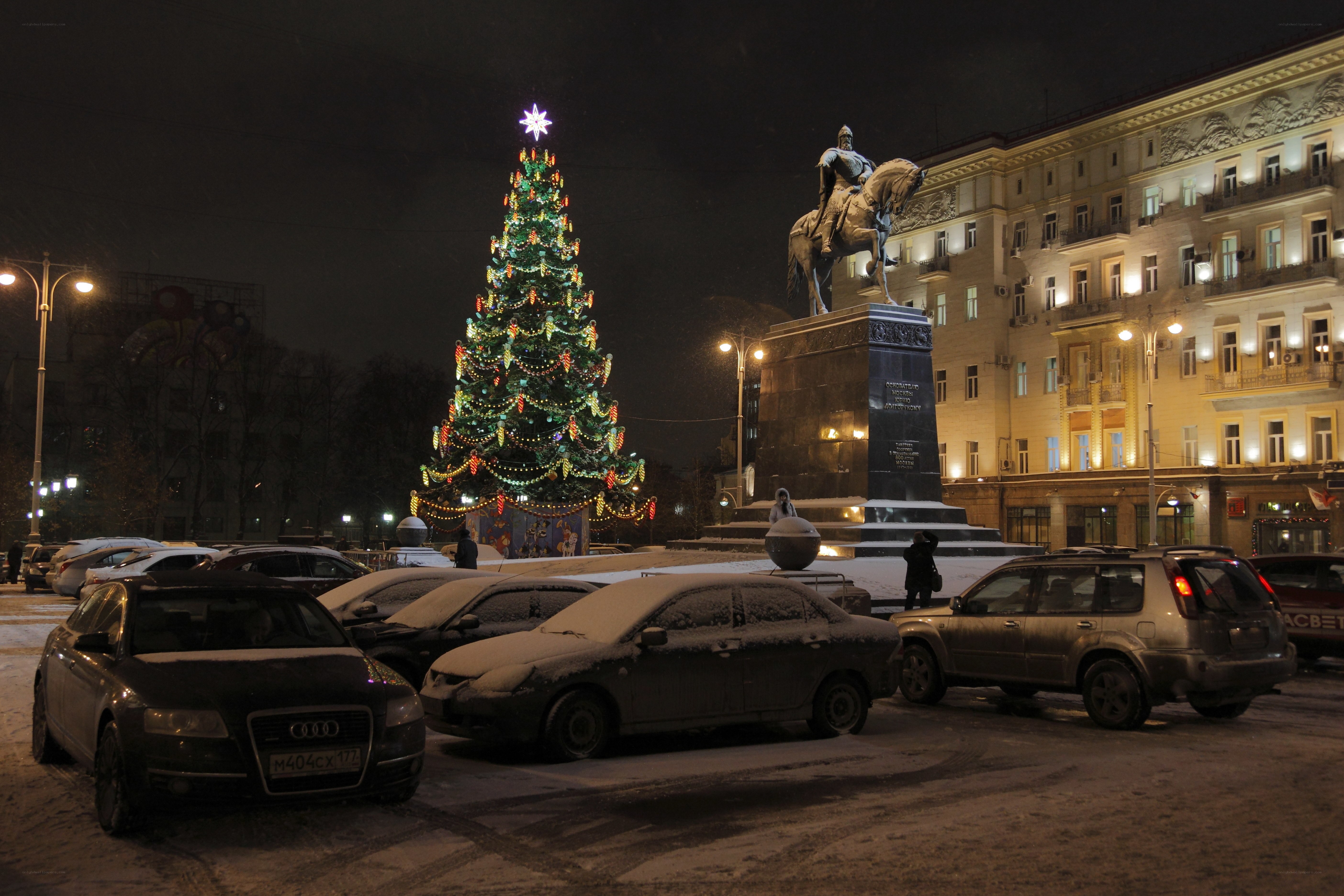 Christmas tree in city square