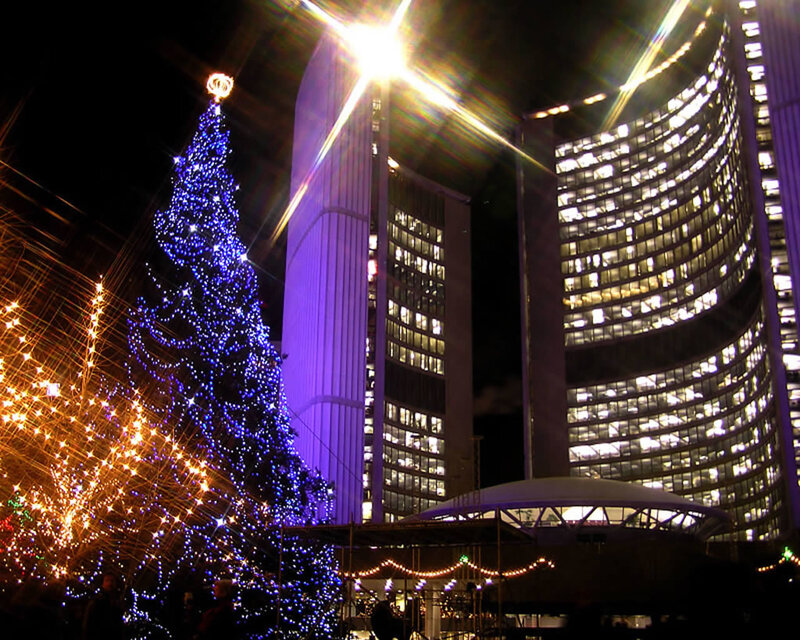 Christmas Tree in City