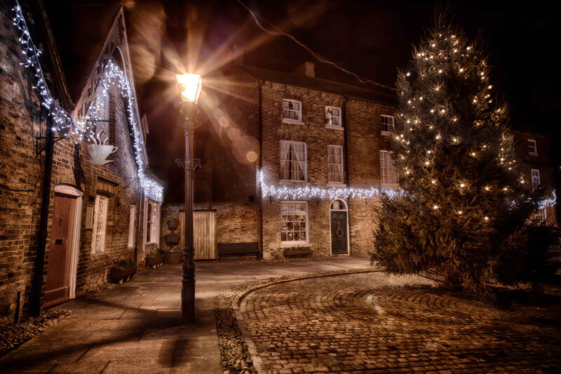 Christmas Tree in Courtyard — Brown