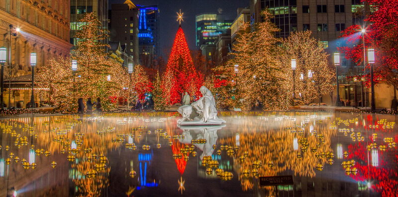 Christmas Tree in Fountain