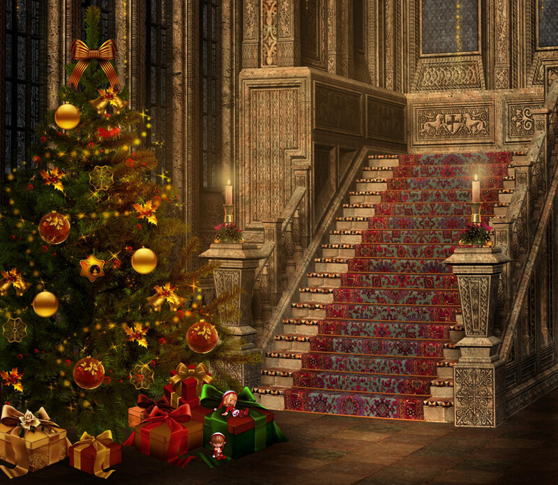 Christmas Tree in Grand Hall — Green